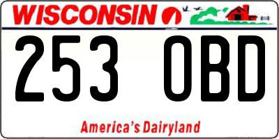 WI license plate 253OBD