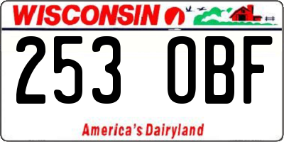 WI license plate 253OBF