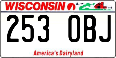 WI license plate 253OBJ