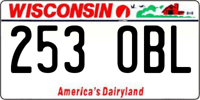WI license plate 253OBL