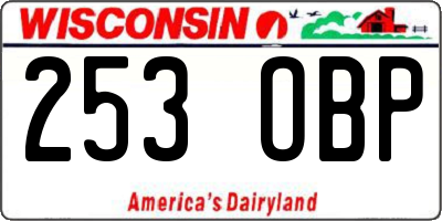 WI license plate 253OBP
