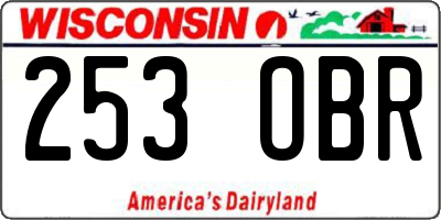 WI license plate 253OBR