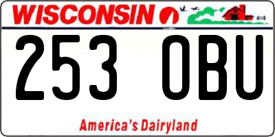 WI license plate 253OBU