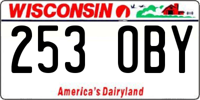WI license plate 253OBY