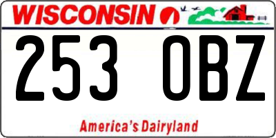 WI license plate 253OBZ