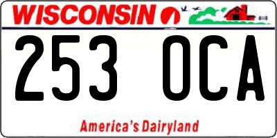 WI license plate 253OCA