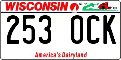 WI license plate 253OCK