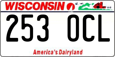 WI license plate 253OCL