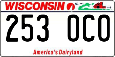 WI license plate 253OCO