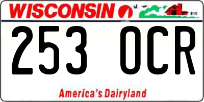 WI license plate 253OCR