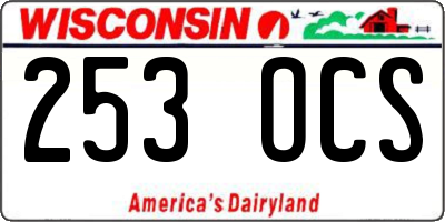 WI license plate 253OCS