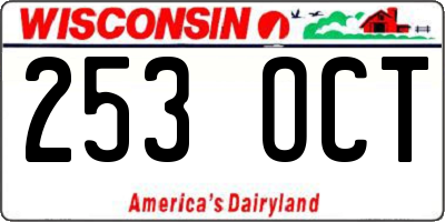 WI license plate 253OCT