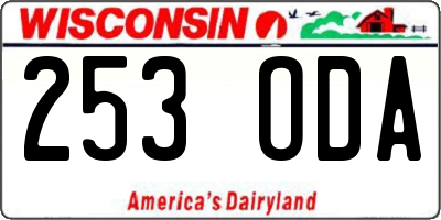 WI license plate 253ODA