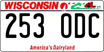 WI license plate 253ODC
