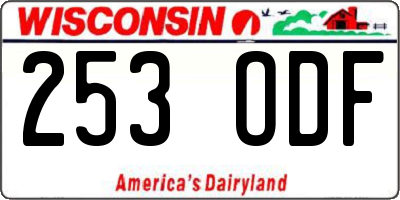 WI license plate 253ODF