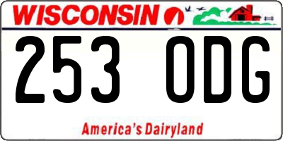 WI license plate 253ODG