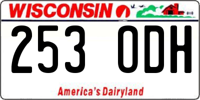 WI license plate 253ODH