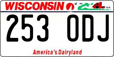 WI license plate 253ODJ