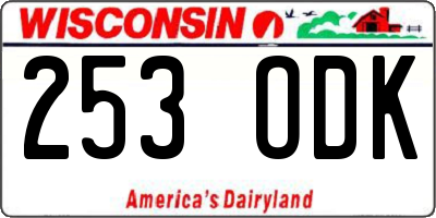 WI license plate 253ODK