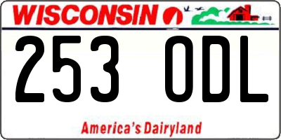 WI license plate 253ODL