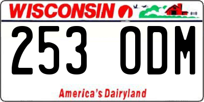 WI license plate 253ODM