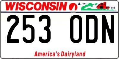 WI license plate 253ODN
