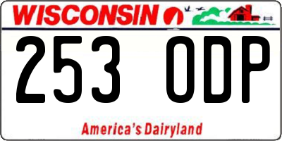 WI license plate 253ODP