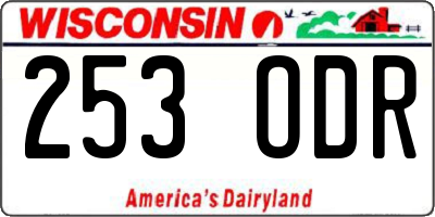 WI license plate 253ODR