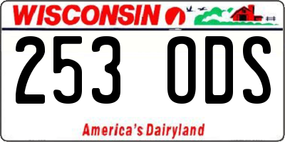 WI license plate 253ODS