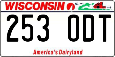 WI license plate 253ODT