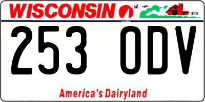 WI license plate 253ODV