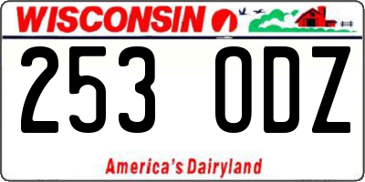 WI license plate 253ODZ