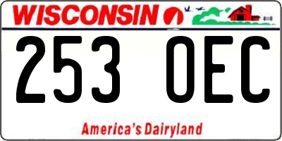 WI license plate 253OEC