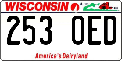 WI license plate 253OED