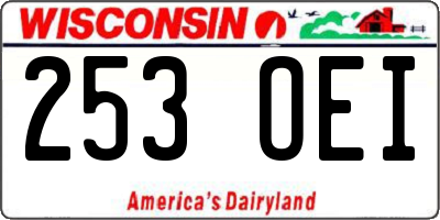 WI license plate 253OEI