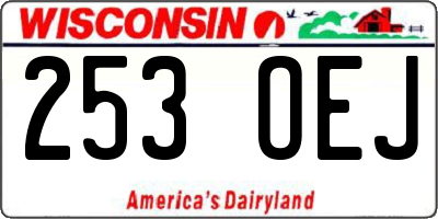WI license plate 253OEJ