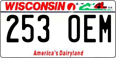 WI license plate 253OEM