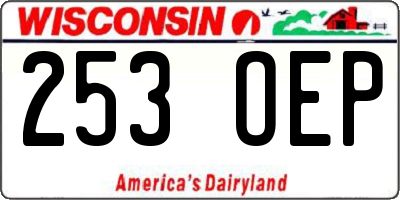 WI license plate 253OEP