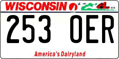 WI license plate 253OER