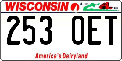 WI license plate 253OET