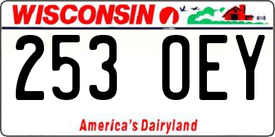 WI license plate 253OEY