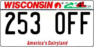 WI license plate 253OFF