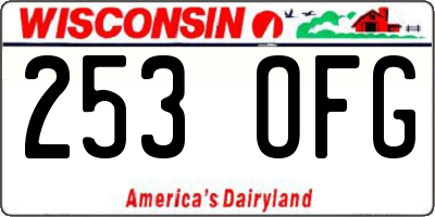 WI license plate 253OFG
