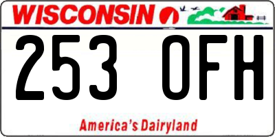 WI license plate 253OFH