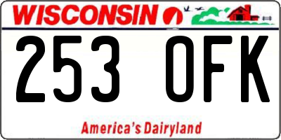 WI license plate 253OFK