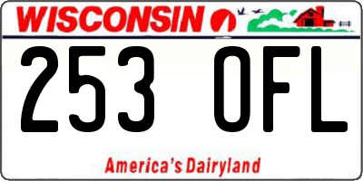 WI license plate 253OFL