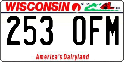 WI license plate 253OFM