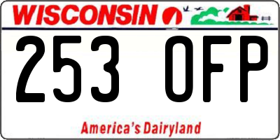 WI license plate 253OFP