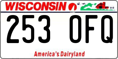 WI license plate 253OFQ