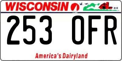 WI license plate 253OFR